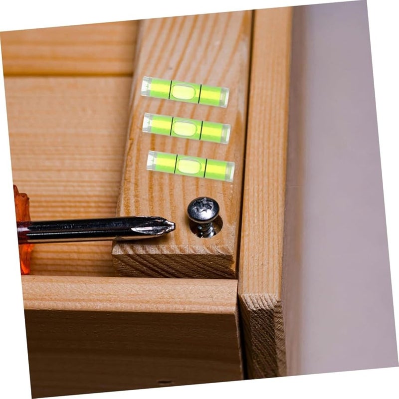 50 قطعة من مستويات الفقاعة الأسطوانية الصغيرة 8x23 مم، أداة قياس دقيقة لتعليق إطارات الصور - Image 5